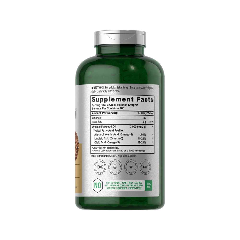 Horbäach Flaxseed Oil 3000mg | 300 Softgels thumbnail 2