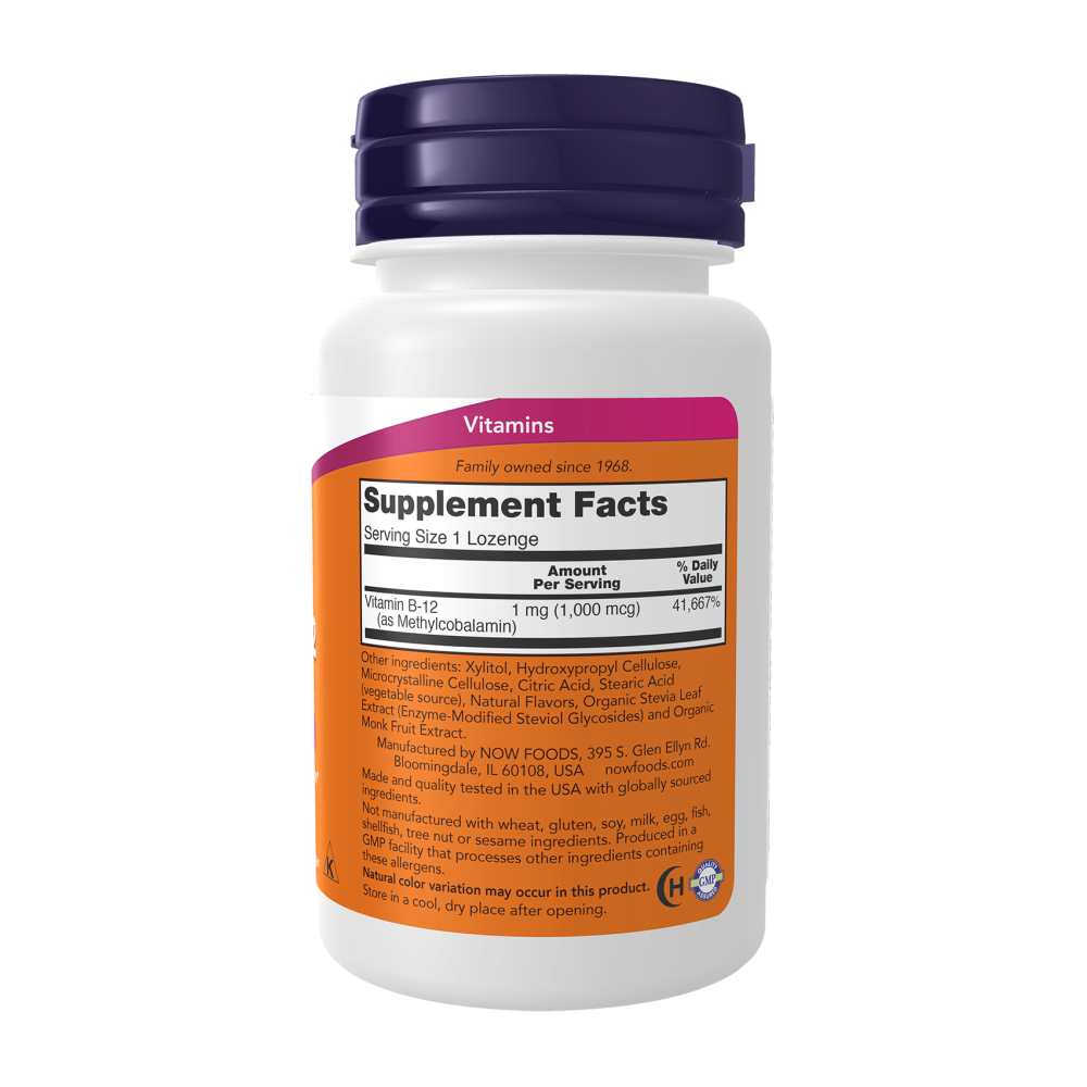 Now Foods Methyl B-12 1000 mcg – Energy & Nervous System Support – 100 Lozenges thumbnail 3