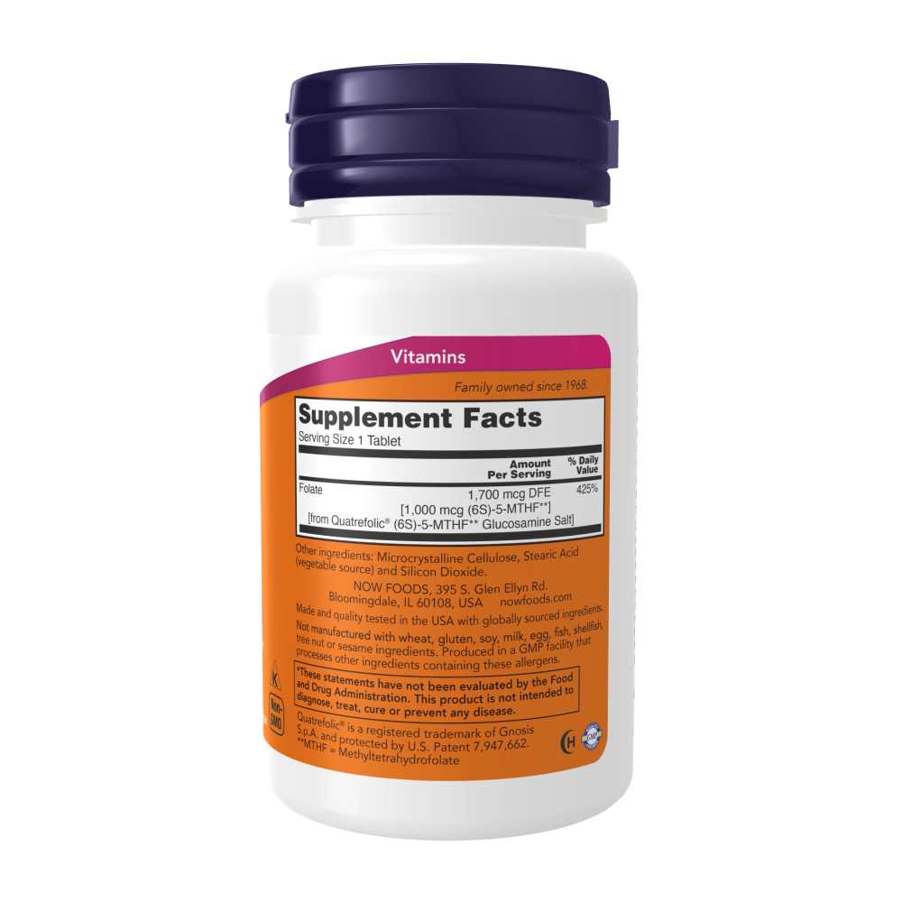 Now Foods Methyl Folate 1,000 Mcg – 90 Tablets thumbnail 2