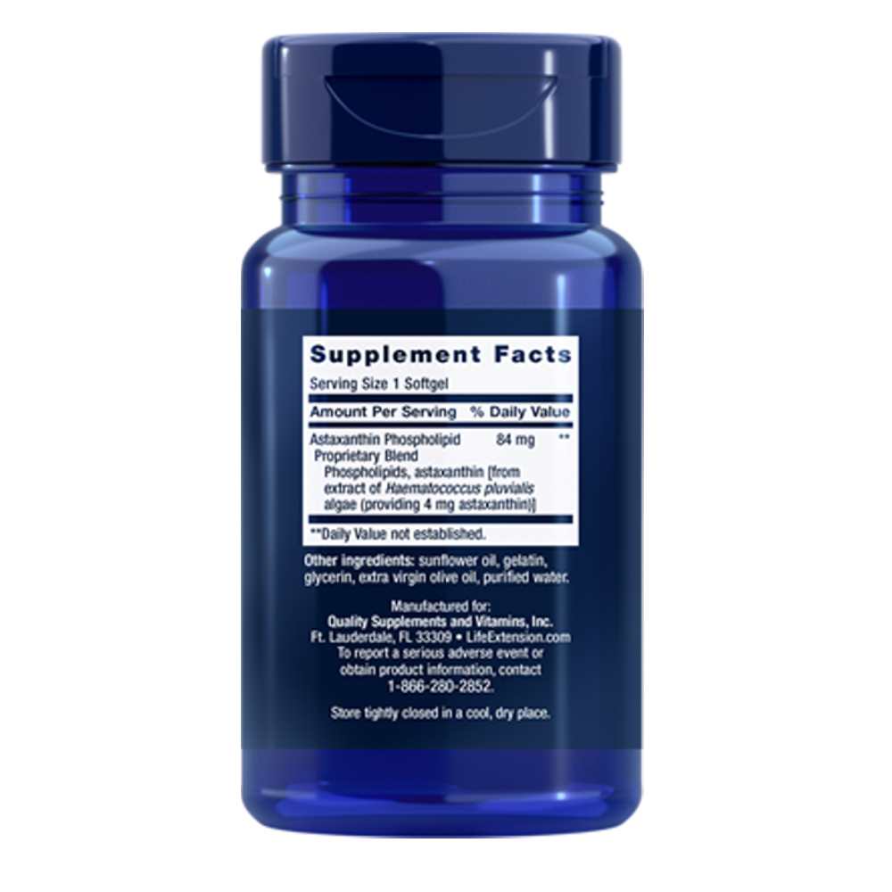 Life Extension Astaxanthin with Phospholipids 4 Mg, 30 Softgels thumbnail 2