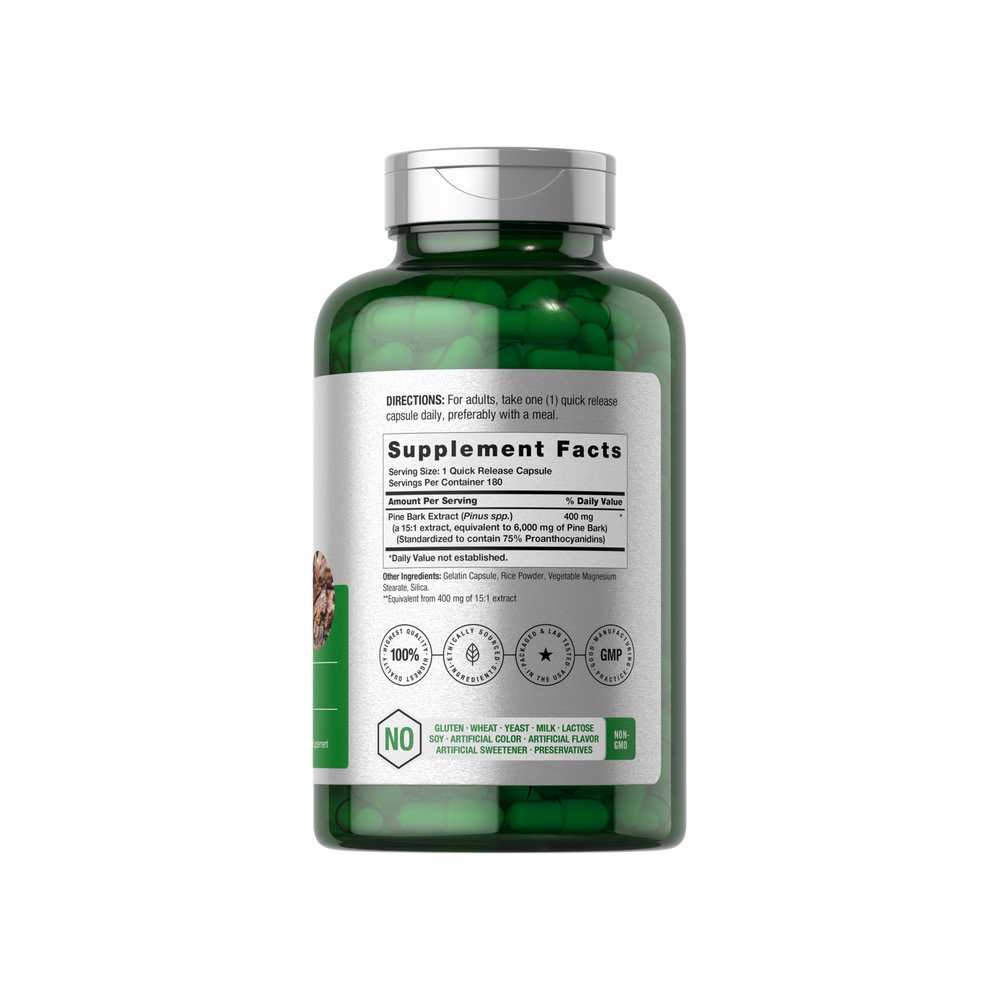 Horbäach Pine Bark Extract 6000mg | 180 Capsules thumbnail 2