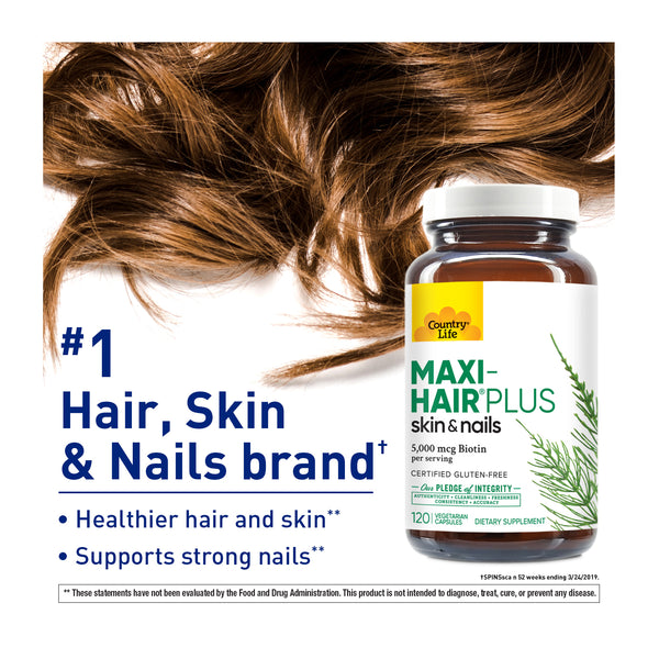 Country Life Vitamins Maxi-Hair® Plus Biotin 120 Caps thumbnail 2