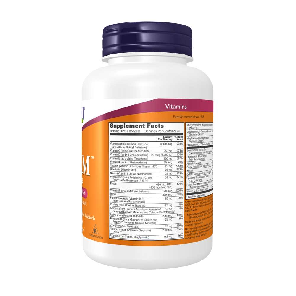 Now Foods Adam Men's Multivitamin – 90 Softgels – Superior Formula thumbnail 3