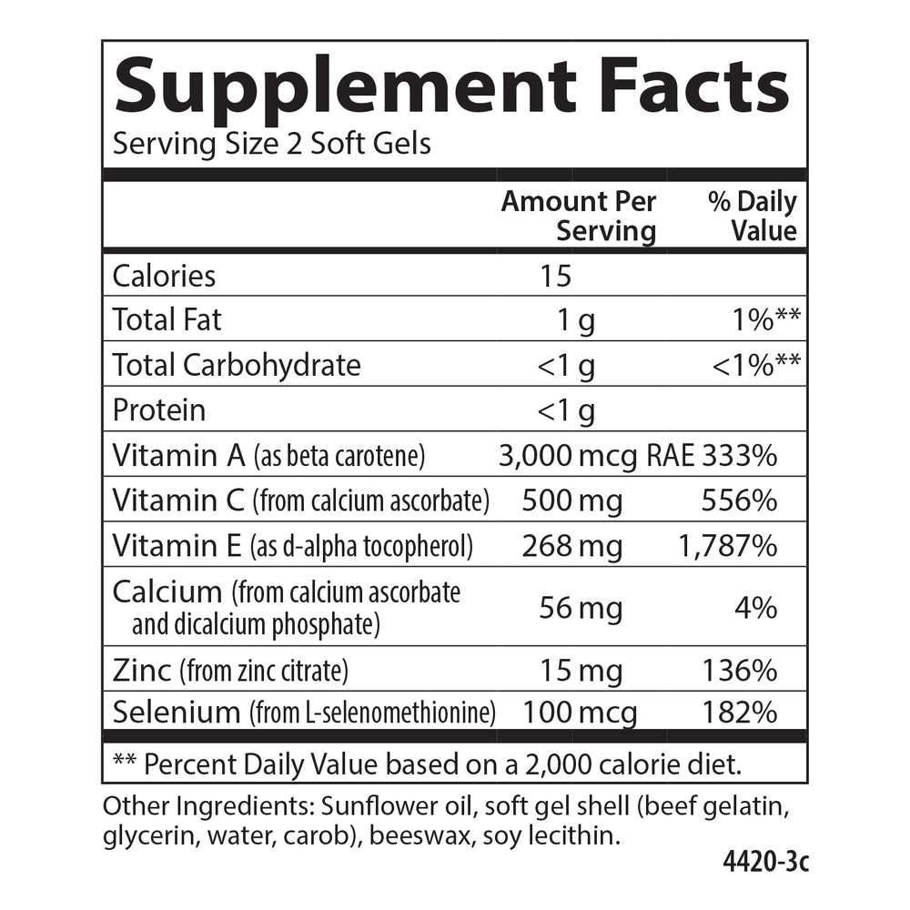 Carlson ACES+Zn – Antioxidant Formula with Vitamins 60 Softgels thumbnail 2