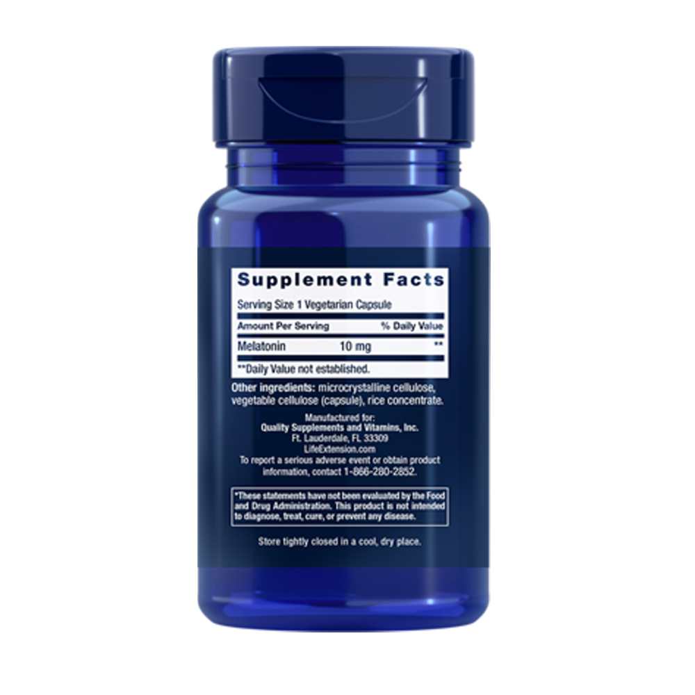Life Extension Melatonin 10 Mg, 60 Vegetarian Capsules thumbnail 2