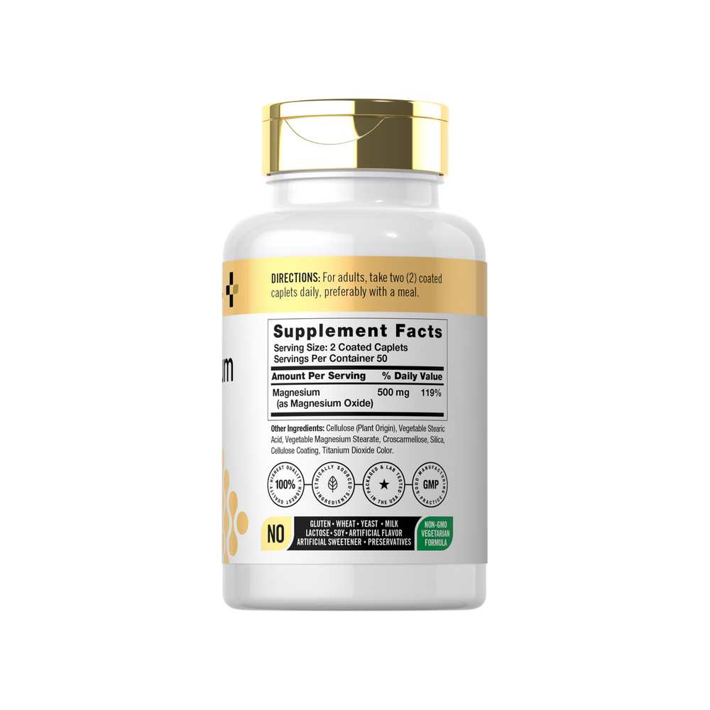 Horbäach Magnesium 500mg per Serving | 100 Caplets thumbnail 2