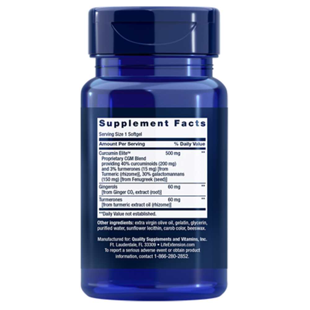 Life Extension Advanced Curcumin Elite™ Turmeric Extract, Ginger & Turmerones – 30 Softgels thumbnail 2