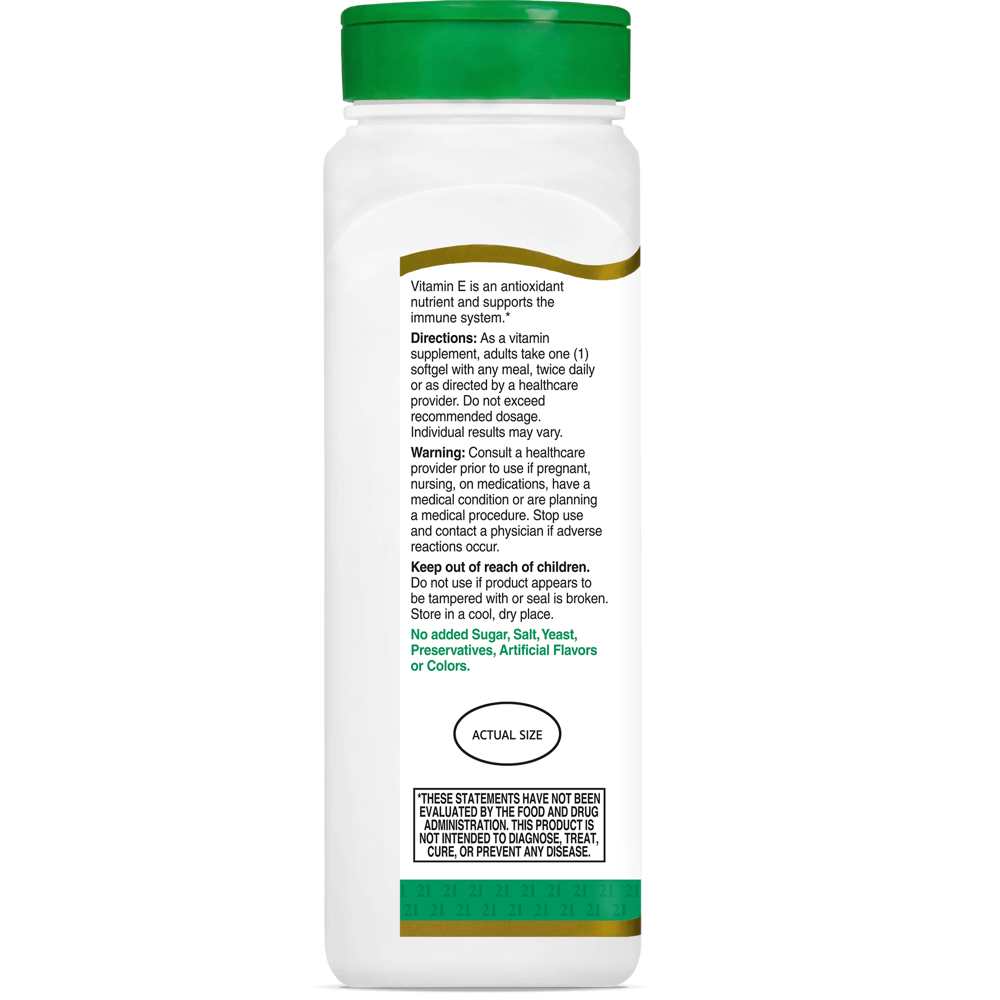 21st Century Vitamin E 180 mg (400 IU) 250 Softgels thumbnail 3