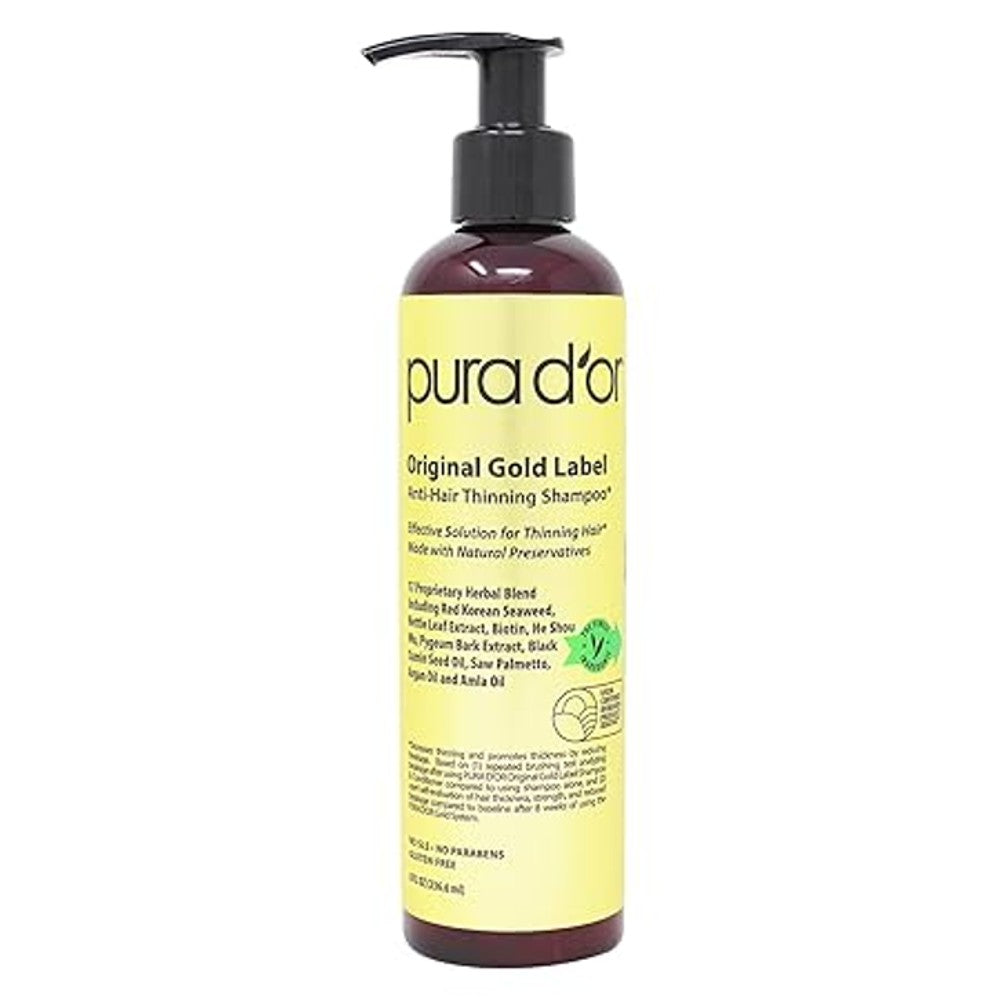 PURA D'OR Original Gold Label Anti Hair-Thinning Biotin Shampoo - 16oz for Men & Women thumbnail 4