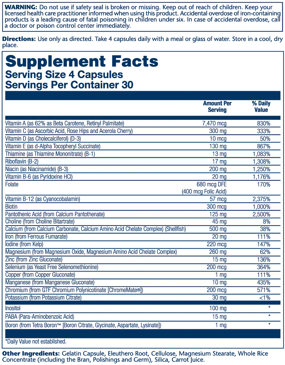 Solaray Mega-Mineral Multivitamin 120 Caps thumbnail 2