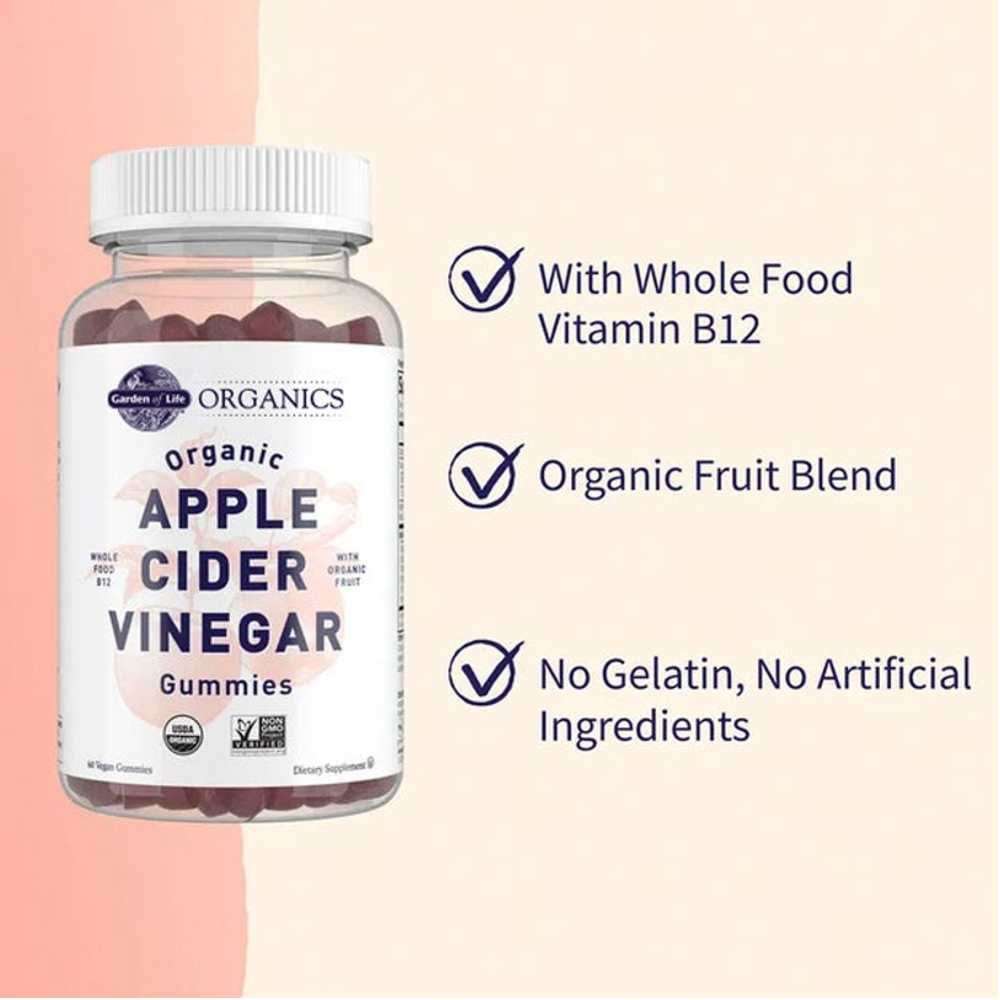 Garden of Life Organics Apple Cider Vinegar Original 60 Gummies thumbnail 2