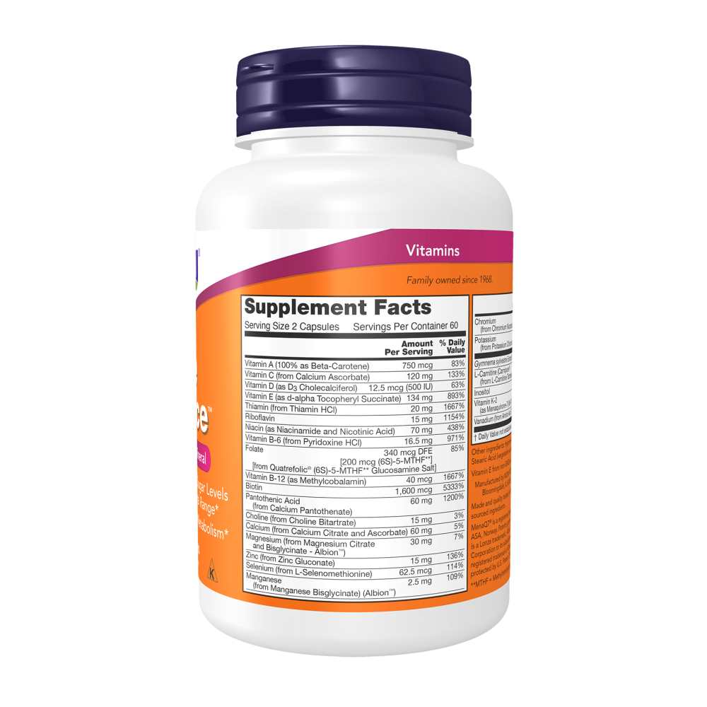 Now Foods True Balance Multi Vitamin & Mineral – Blood Sugar & Metabolism Support – 120 Capsules thumbnail 2