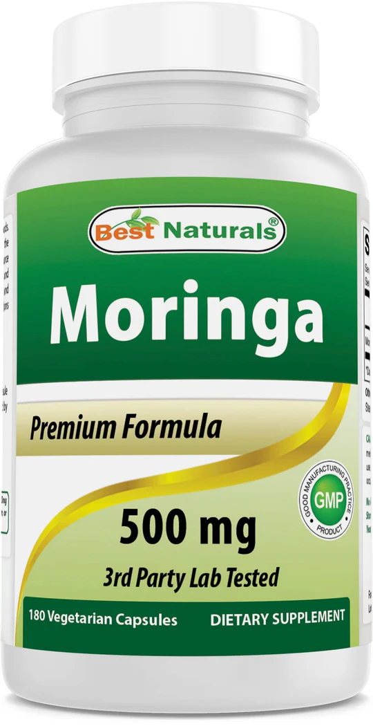 Best Naturals Moringa 500 mg 60 Vegetarian Capsules thumbnail 2