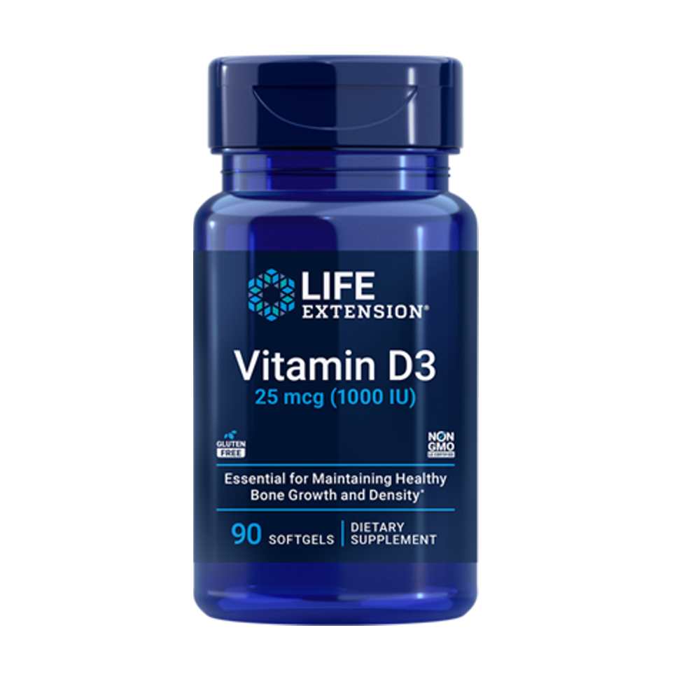 Life Extension Vitamin D3 25 mcg (1000 IU), 250 softgels thumbnail 2