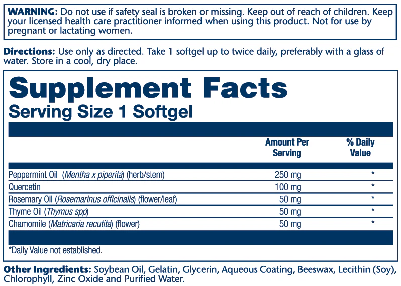 Solaray Peppermint Oil, Enteric Coated 60 Softgels thumbnail 2