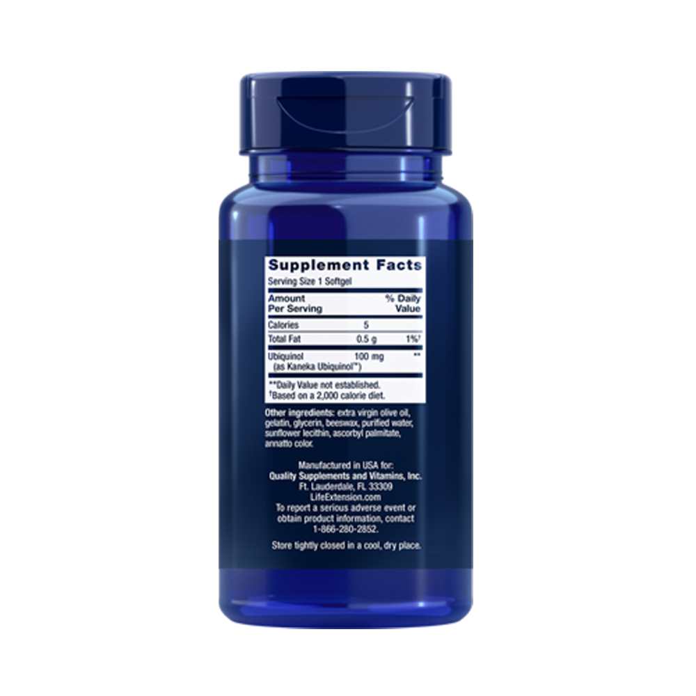 Life Extension Super Ubiquinol Co Q10 with Enhanced Mitochondrial Support™ 100 Mg, 30 Softgels thumbnail 3