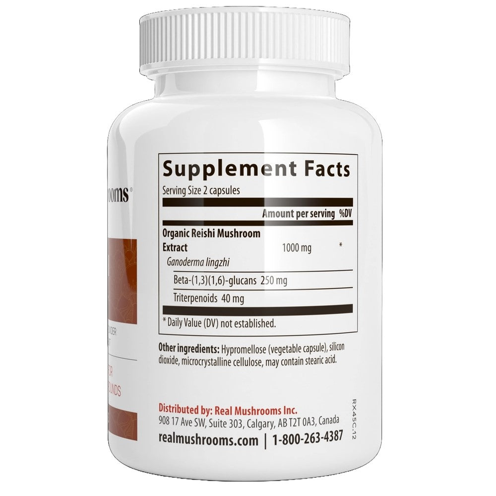 Real Mushrooms Reishi Longevity+ Mushroom Extract Capsules – 90 Capsules | Quality Grown & Verified for Active Compounds thumbnail 2