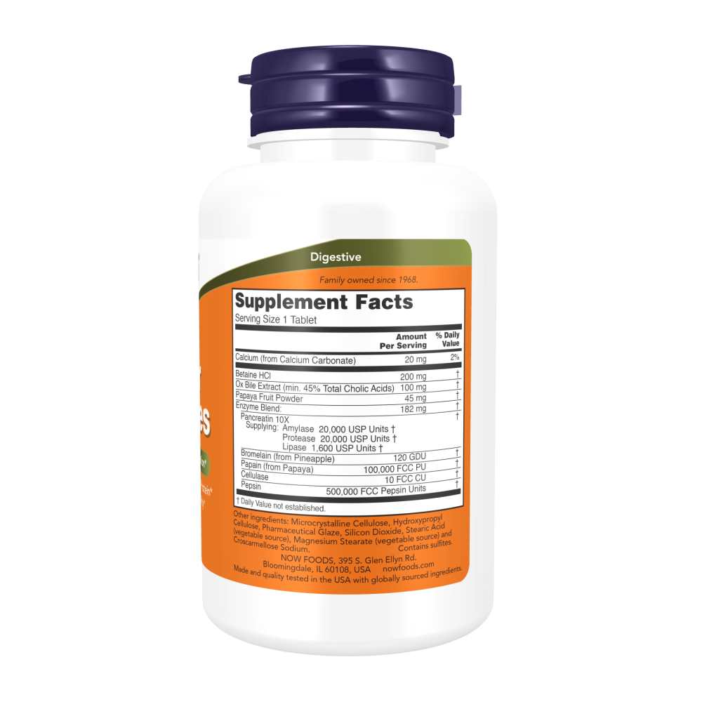 Now Foods Super Enzymes – Healthy Digestion Formula with Multi-Enzyme Blend – 90 Tablets thumbnail 2