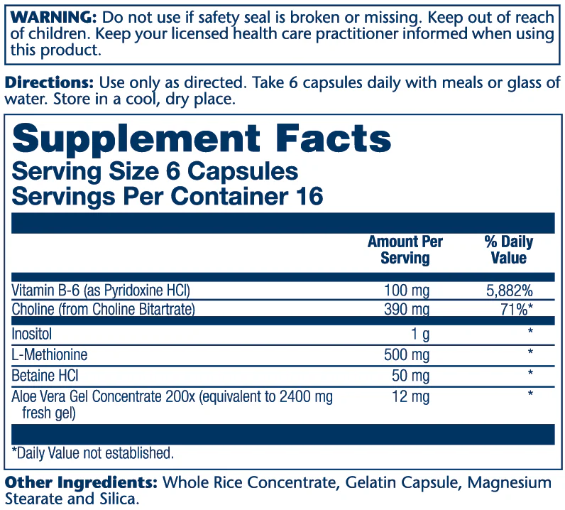 Solaray Lipotropic + 1000 100 Caps thumbnail 2