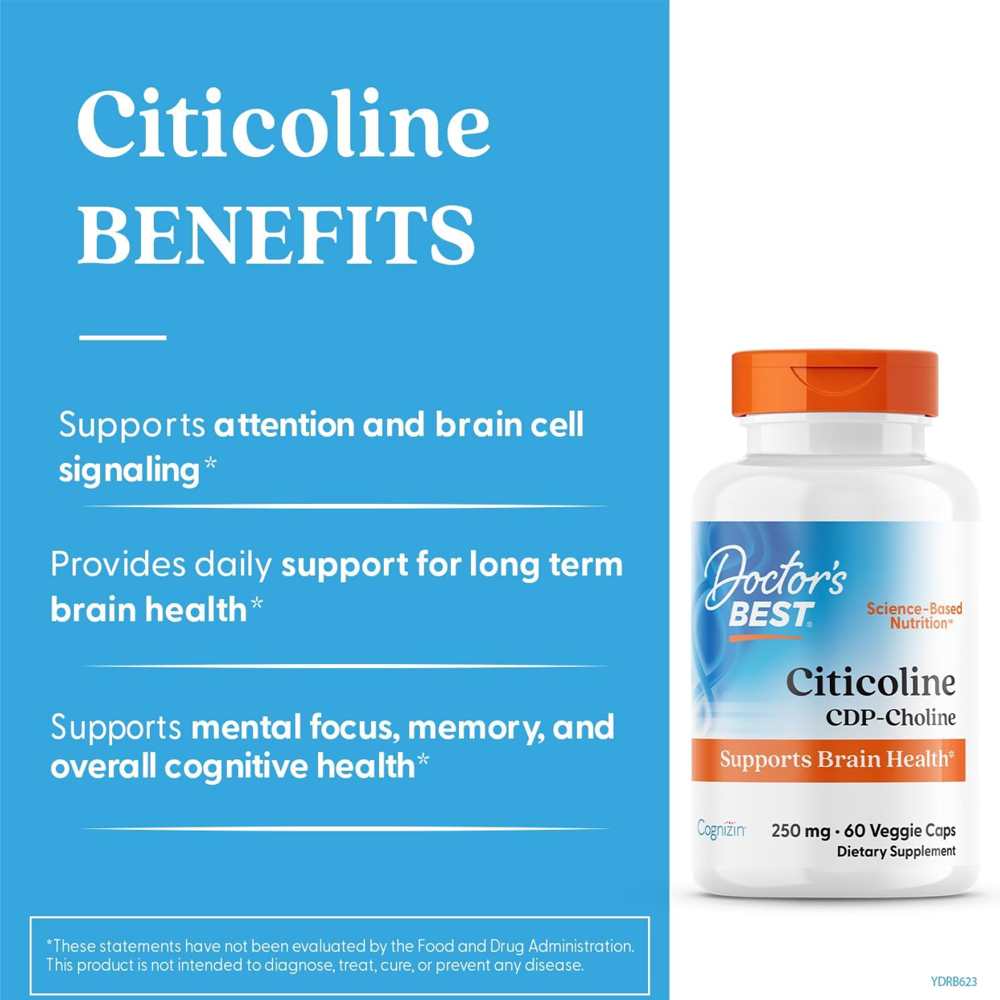 Doctor's Best Citicoline, 250 Mg, 60 Veggie Caps thumbnail 2