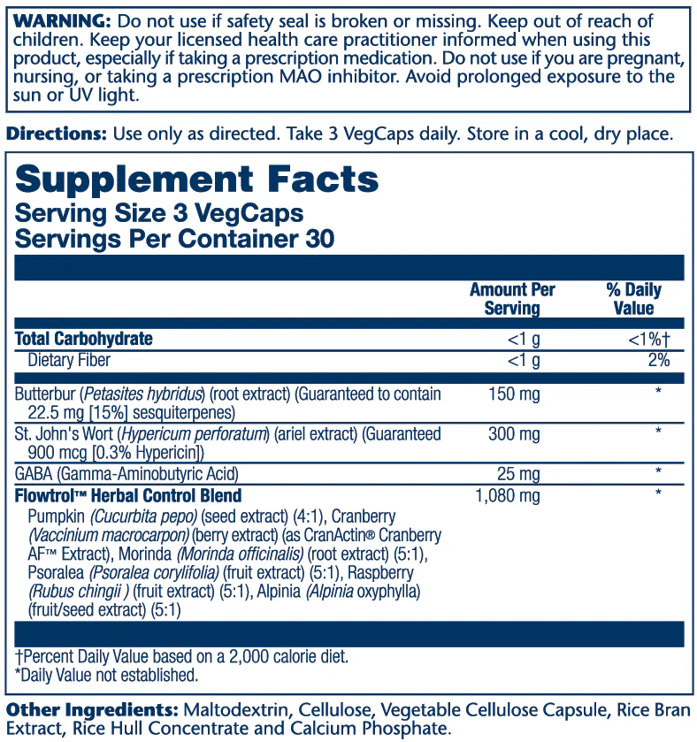 Solaray Continence Max with Flowtrol 90 Caps thumbnail 2