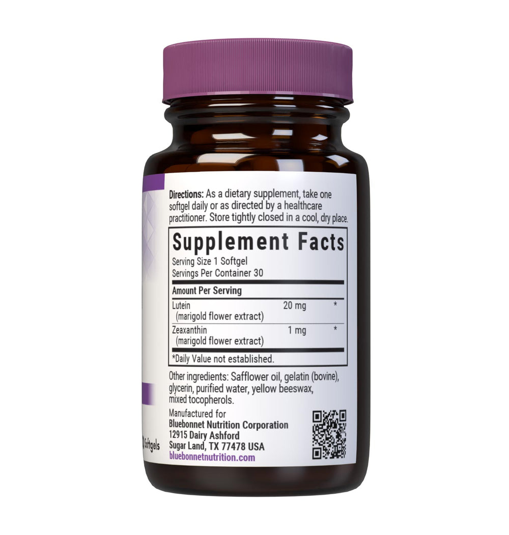 Bluebonnet Nutrition Lutein 20 Mg 30 Softgels thumbnail 3