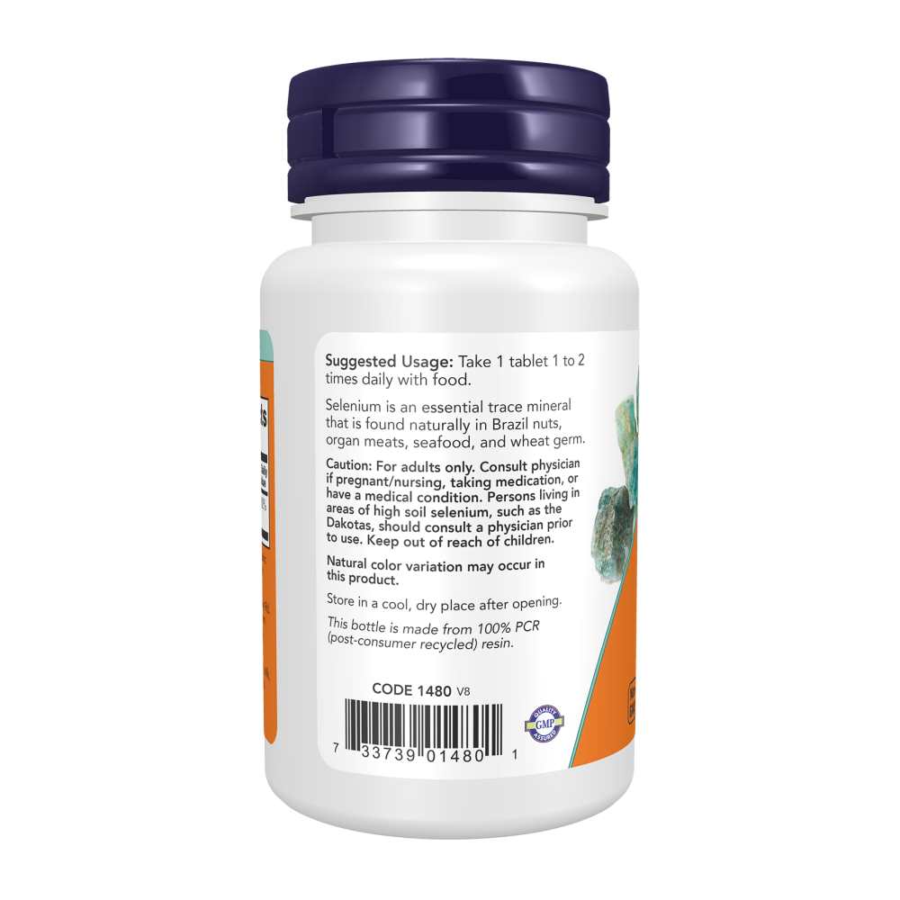 NOW Selenium 100mcg – Essential Mineral Support | Vegan | 100 Tablets thumbnail 2