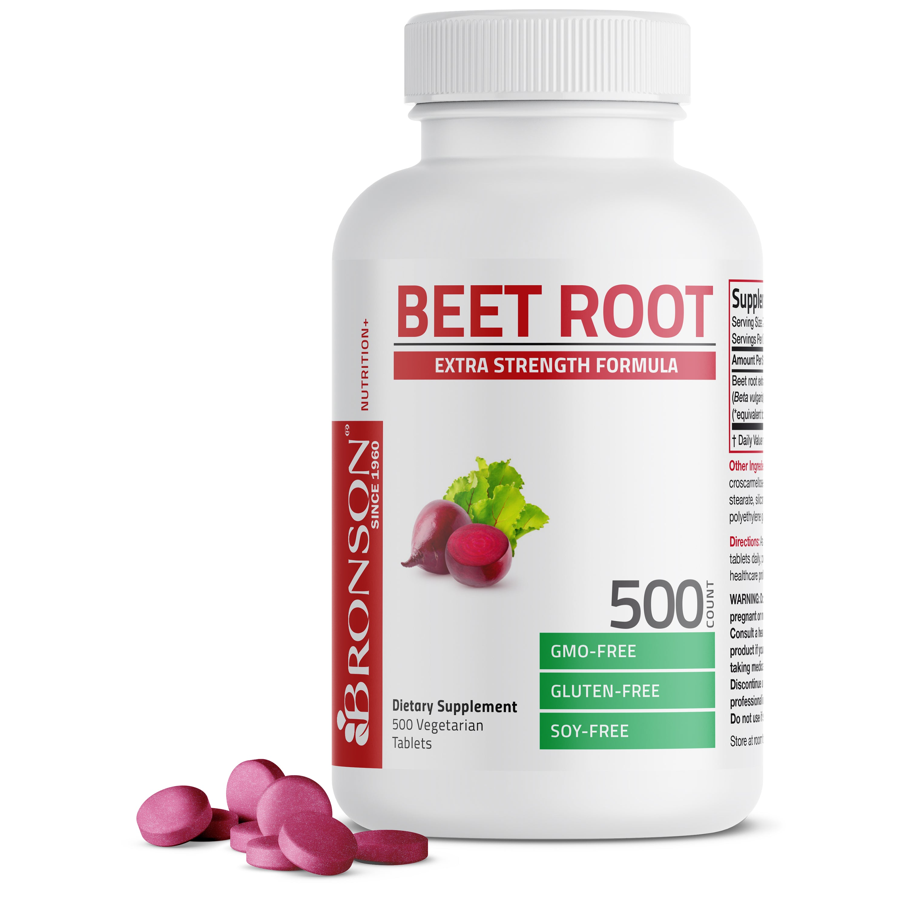 Bronson Vitamins Beet Root Extra Strength - 2,000 Mg 120 Tabs thumbnail 3