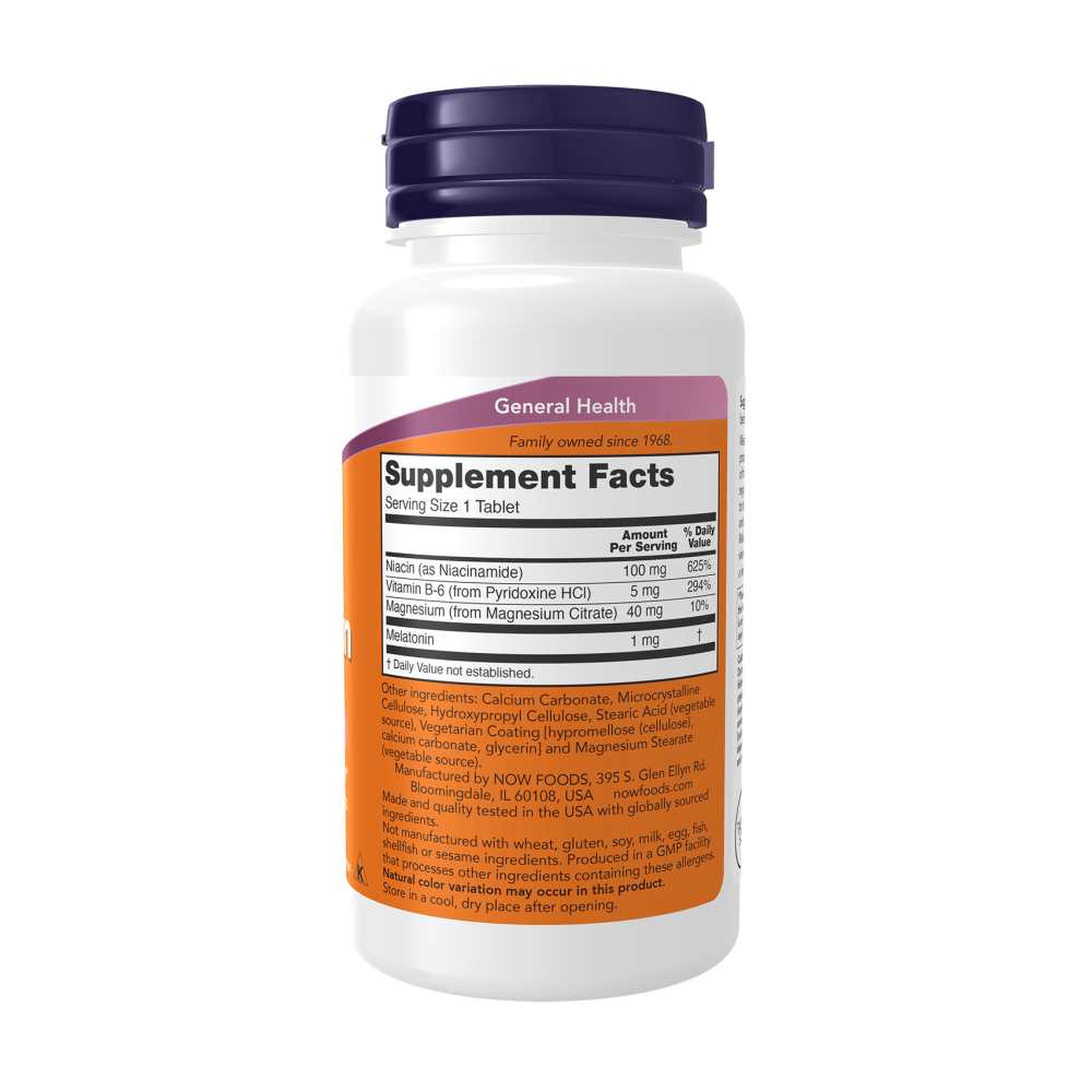Now Foods Melatonin 1mg – Healthy Sleep Cycle & Digestive Support – 100 Tablets thumbnail 2