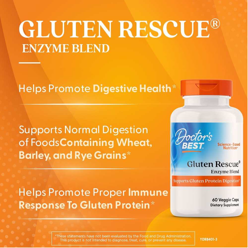 Doctor's Best Gluten Rescue with Glutalytic, 60 Veggie Caps thumbnail 2