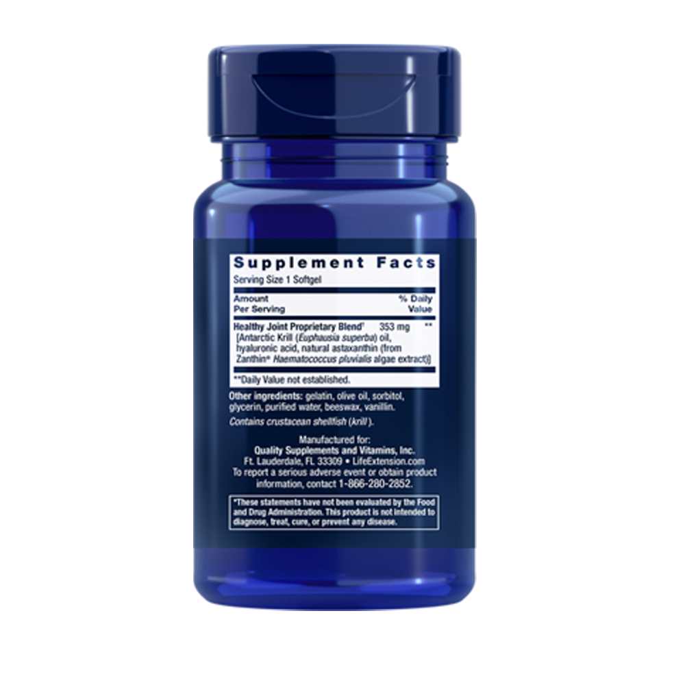 Life Extension Krill Healthy Joint Formula – 30 Softgels thumbnail 2