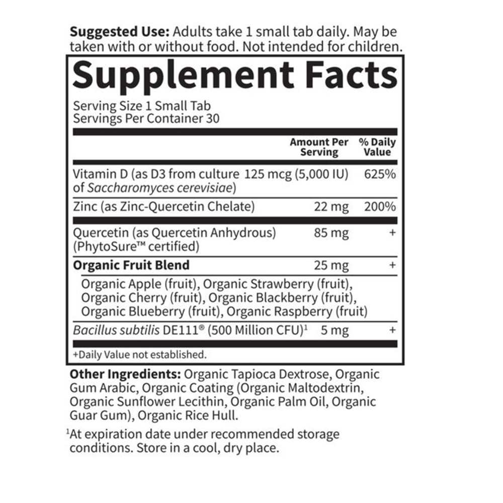 Garden of Life Dr. Formulated Vitamin D3 5,000 Iu + Zinc - 30ct Tablets thumbnail 2