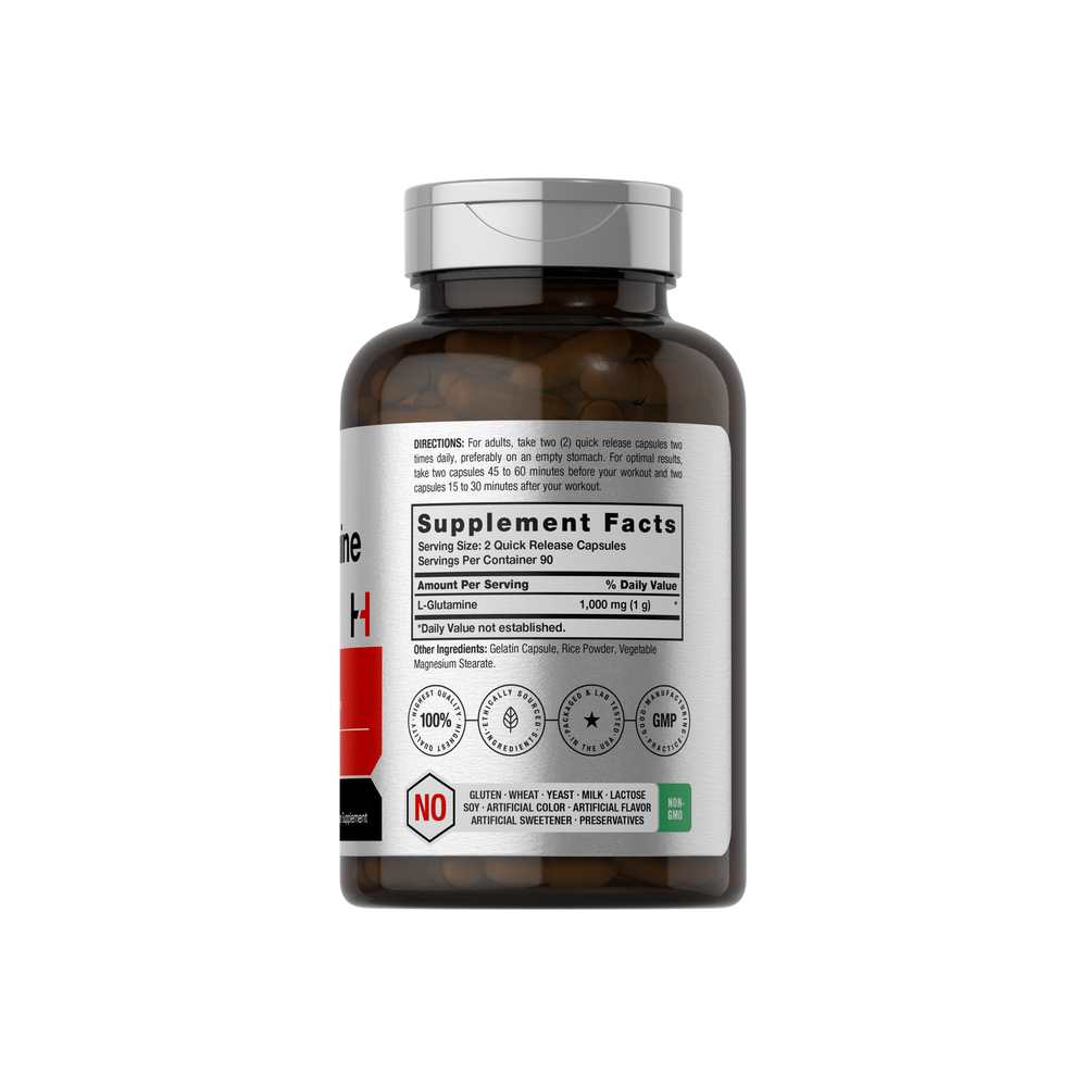 Horbäach L-Glutamine 1000mg per Serving | 180 Capsules thumbnail 2
