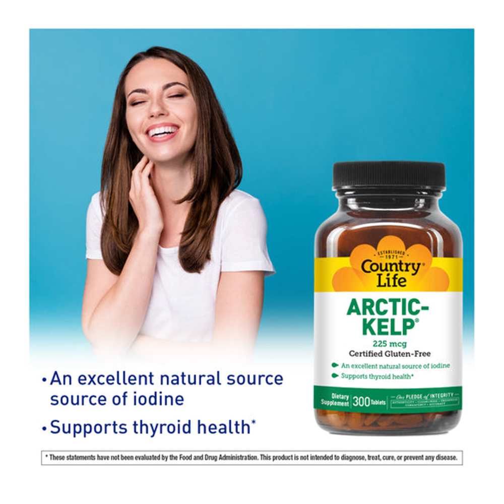 Country Life Kelp Iodine – 300 Tablets, Gluten-Free thumbnail 2