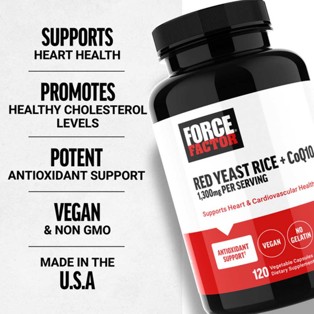 Force Factor Red Yeast Rice + Co Q10 – 120 Capsules thumbnail 2