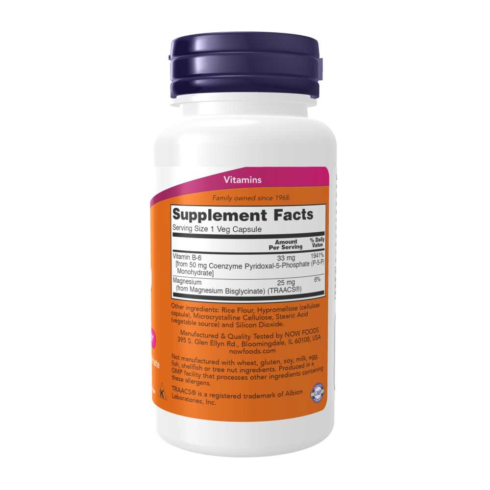 Now Foods P-5-P 50mg with Magnesium – Nervous System Health – 90 Veg Capsules thumbnail 2