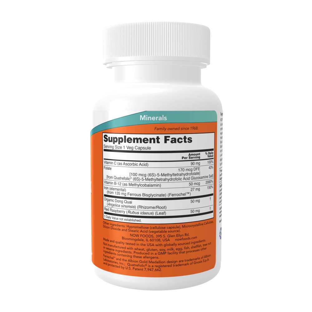 Now Foods Iron Complex – Gentle & Non-Constipating Iron Bisglycinate – 100 Veg Capsules thumbnail 2