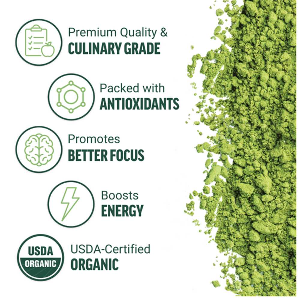 Force Factor Organic Matcha Green Tea – 169g (~84 Servings) thumbnail 2
