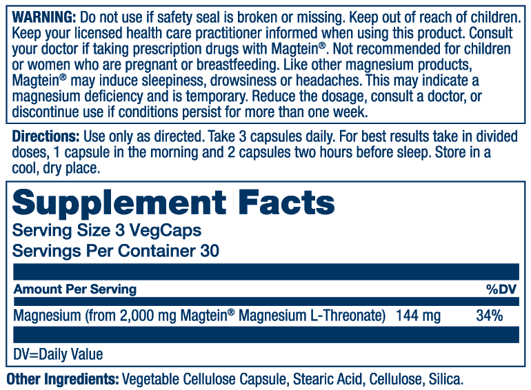 Solaray Smart Mag Magtein ® Magnesium L-Threonate 90 Caps thumbnail 2