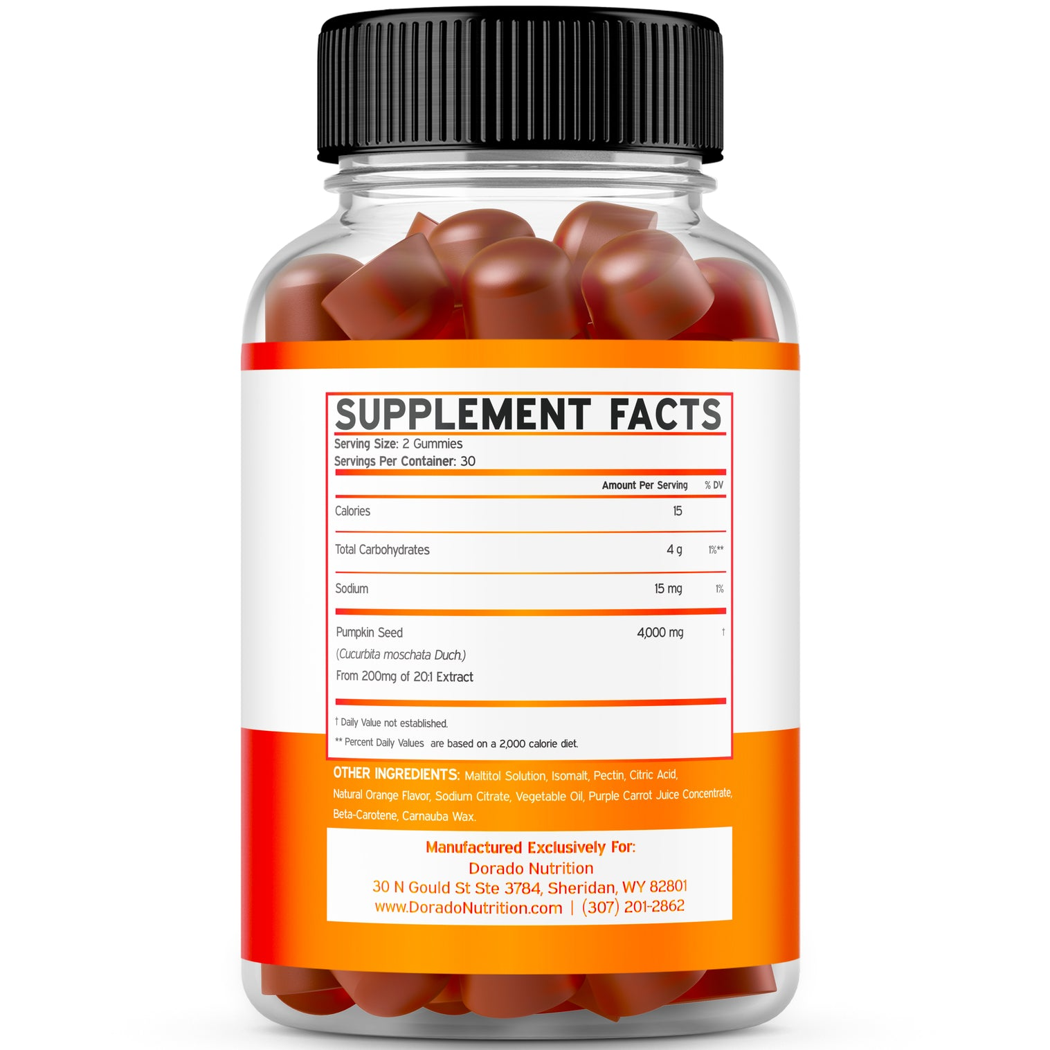 Dorado Nutrition Pumpkin Seed Oil - 60 Gummies thumbnail 2
