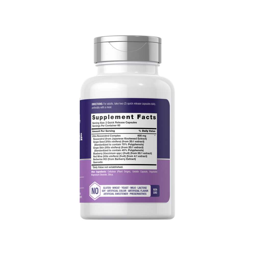 Horbäach Resveratrol Berberine Grape Seed & Quercetin | 120 Capsules thumbnail 2