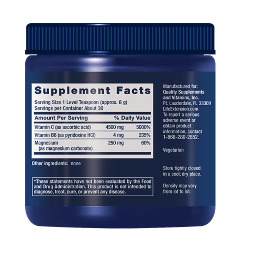 Life Extension Effervescent Vitamin C Magnesium Crystals – 180g thumbnail 2