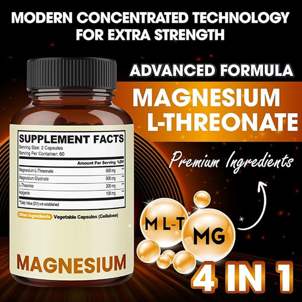Agobi Magnesium 1500mg 4-in-1 – L-Threonate, Glycinate, L-Theanine & Apigenin thumbnail 2