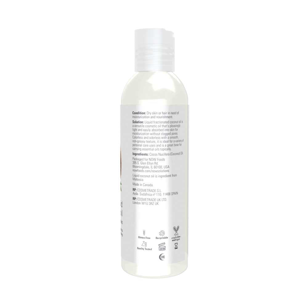Now Foods Liquid Coconut Oil – 100% Pure & Fractionated – Versatile Skin & Hair Oil – 118 M L thumbnail 2