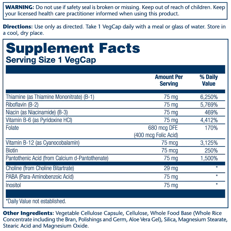 Solaray Vitamin B-Complex 75, Timed-Release 100 Caps thumbnail 2