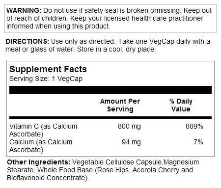 Solaray Vitamin C 800mg, Buffered 90 Caps thumbnail 2