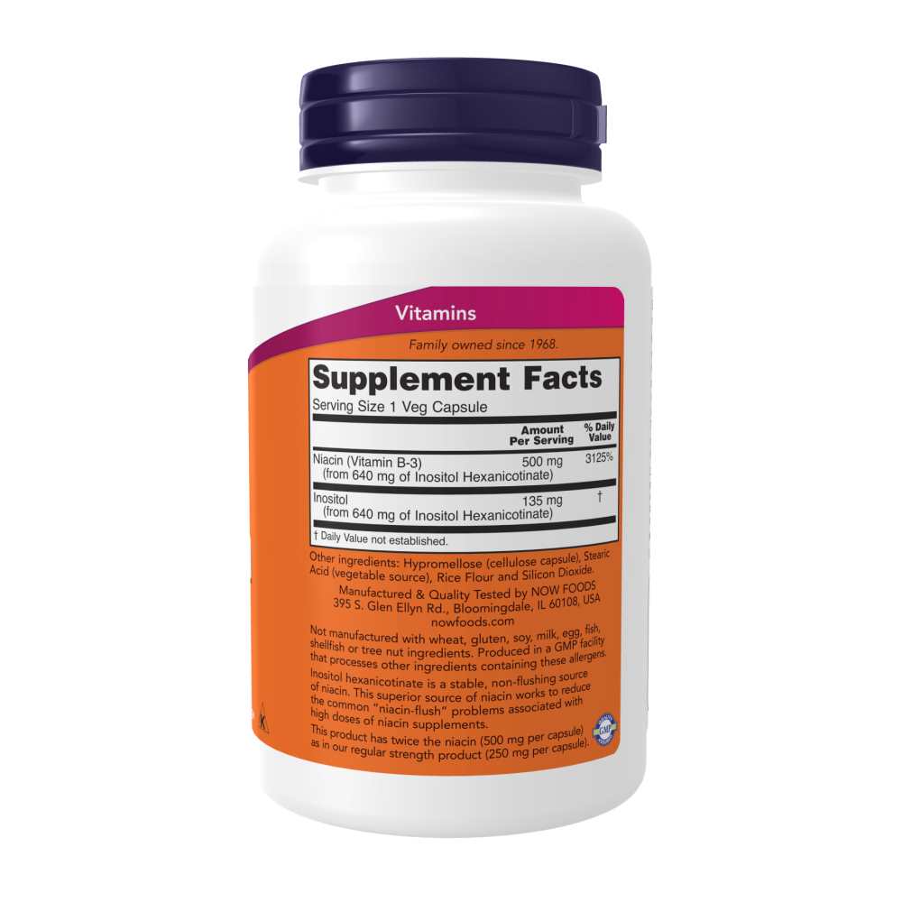 Now Foods Flush-Free Niacin 500 Mg – Double Strength – Nutritional Health Support – 90 Veg Capsules thumbnail 3