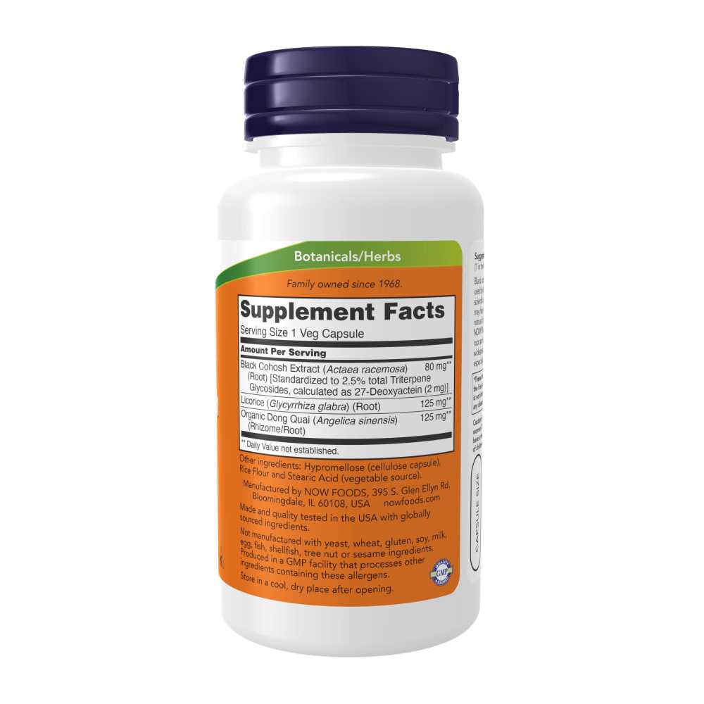 Now Foods Black Cohosh Extract – 2.5% Standardized with Herbal Support – 90 Veg Capsules thumbnail 2