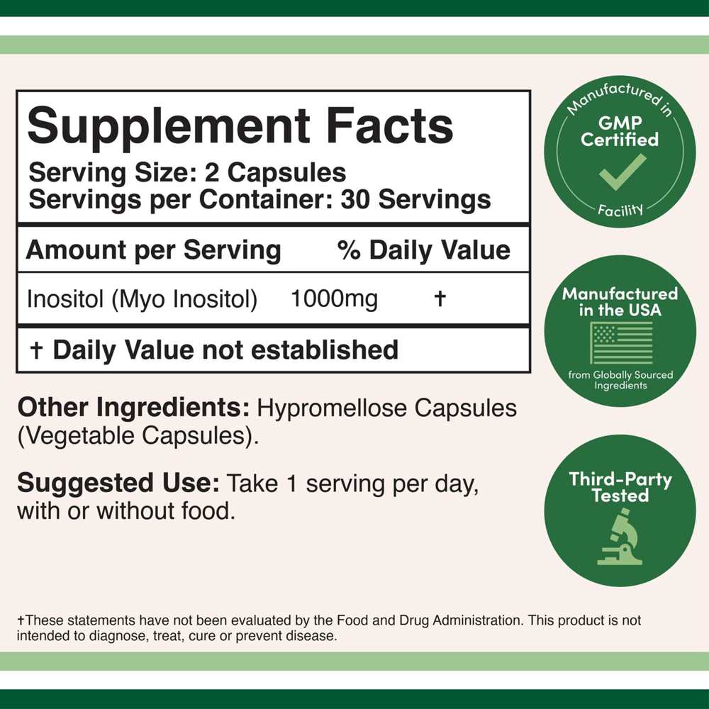 Double Wood Inositol – 1,000 Mg – 60 Capsules thumbnail 2