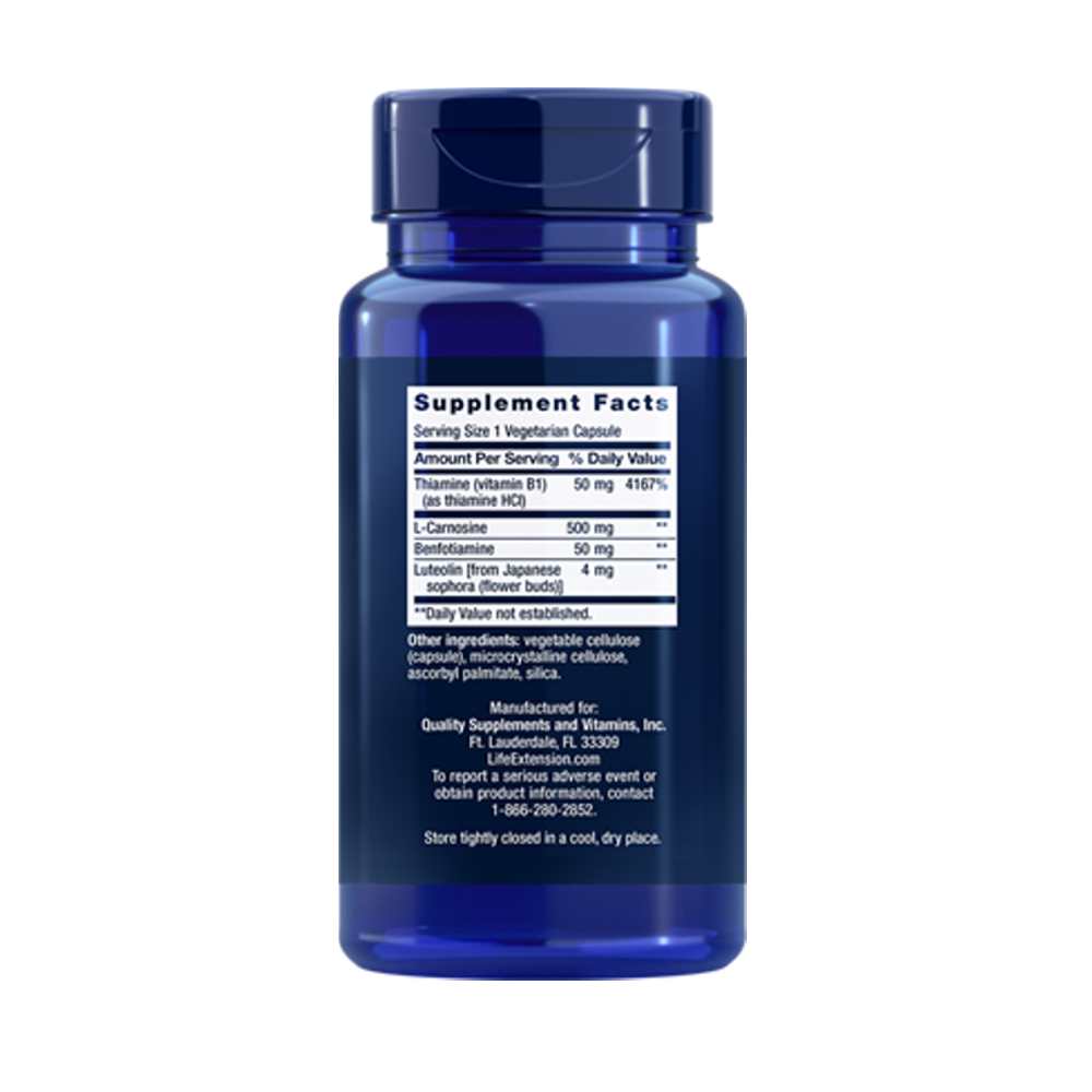 Life Extension Super Carnosine 500 Mg, 60 Vegetarian Capsules thumbnail 2